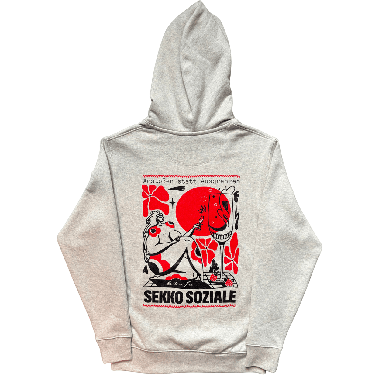 ETAJA x SEKKO SOZIALE Bio Unisex Hoodie "Anstoßen statt Ausgrenzen"