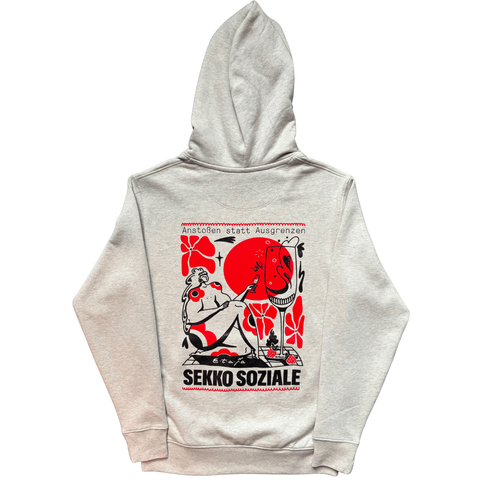 ETAJA x SEKKO SOZIALE Bio Unisex Hoodie "Anstoßen statt Ausgrenzen"