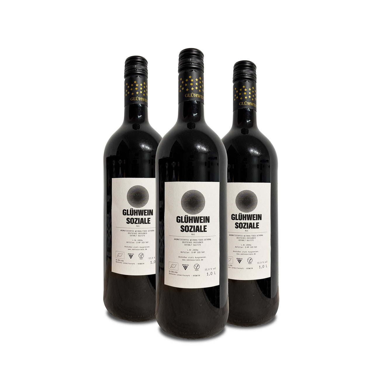 Glühwein Soziale rot 1,0L - 3er Pack